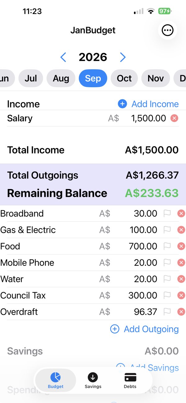 Budget Pal Personal budget tracker — app interface screenshot 5